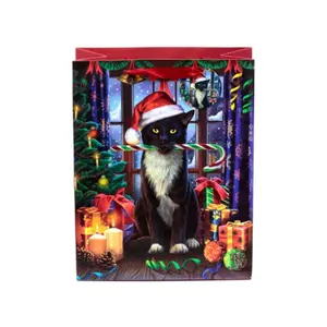 Krampus Cat Gift Bag Christmas Puckator Lisa Parker image-0