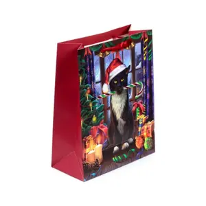Krampus Cat Gift Bag Christmas Puckator Lisa Parker image-2