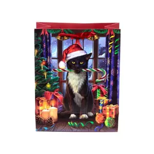Krampus Cat Gift Bag Christmas Puckator Lisa Parker image-1