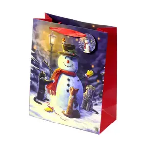 Large Gift Bag Cats and Snowman Puckator Lisa Parker image-3