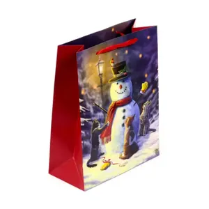 Large Gift Bag Cats and Snowman Puckator Lisa Parker image-2