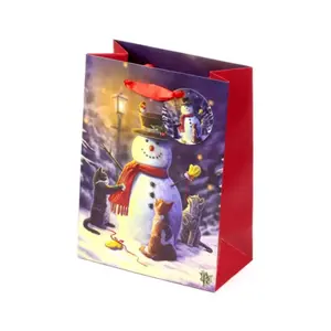 Medium Gift Bag Cats and Snowman Puckator Lisa Parker image-3