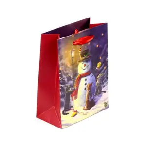 Medium Gift Bag Cats and Snowman Puckator Lisa Parker image-2