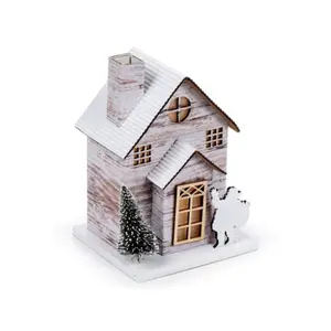 LED Birch Christmas House Puckator image-0