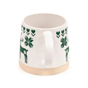 Green Reindeer Stoneware Mug Puckator image-1
