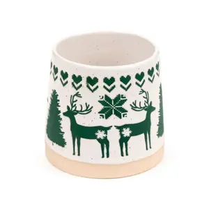 Green Reindeer Stoneware Mug Puckator image-3