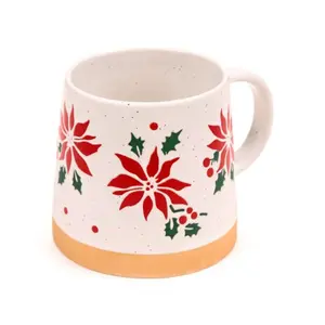 Stoneware Mug Puckator Poinsettia image-4