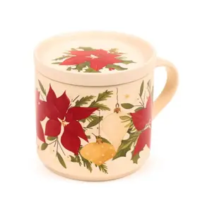 Christmas Plants Porcelain Mug with Coaster Puckator image-0