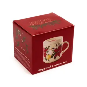 Christmas Plants Porcelain Mug with Coaster Puckator image-4
