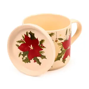 Christmas Plants Porcelain Mug with Coaster Puckator image-1