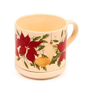 Christmas Plants Porcelain Mug with Coaster Puckator image-2