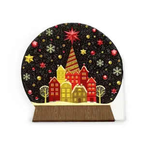 Papierserviette 3-lagig Puckator Noël Globe Enneigé (x12) image-1
