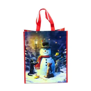 Reusable Tote Bag Christmas Cats & Snowman Puckator Lisa Parker image-1