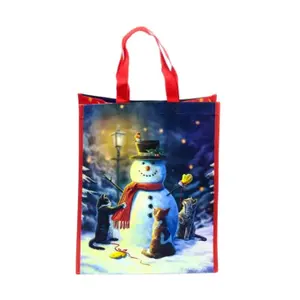Reusable Tote Bag Christmas Cats & Snowman Puckator Lisa Parker image-3