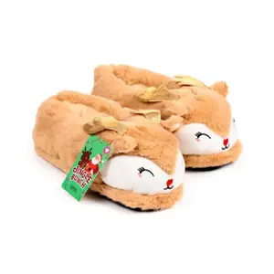 Christmas Reindeer Plush Slippers Puckator Jingle Bunch image-3