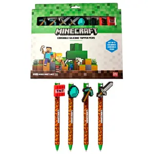 Coloured erasable pens Puckator Minecraft (x8)