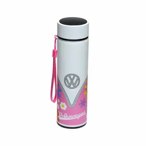 Insulated stainless steel water bottle with digital thermometer hot or cold drinks van bus combi vw t1 sum Puckator Volkswagen image-1