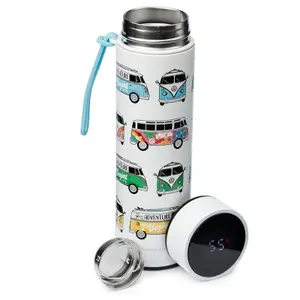 Isolierte Flasche aus rostfreiem Stahl mit Thermometer Puckator VW T1 image-1