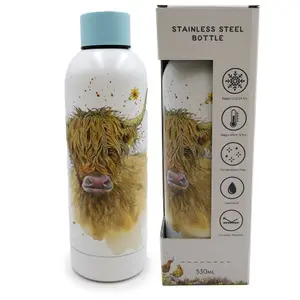 Borraccia isotermica in acciaio inox Puckator Jan Pashley Highland Coo Cow image-0