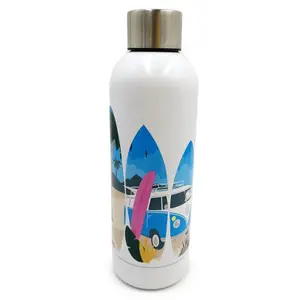 Gourde Isolé pour boissons chaudes et froides en acier Inoxydable Puckator VW Volkswagen T1 Camper Bus Waves Are Calling image-0