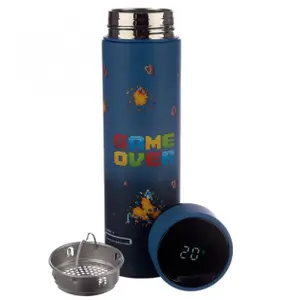 Isolierte Edelstahlflasche mit Digitalthermometer heiße oder kalte Getränke Videospiel Puckator Game Over image-1
