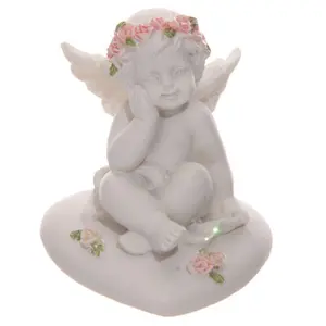 Cherubs sitting on a heart with roses Puckator image-1