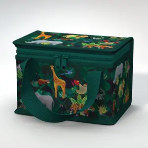 Isothermal plastic lunch bag Puckator RPET Animal Kingdom Royaume image-0