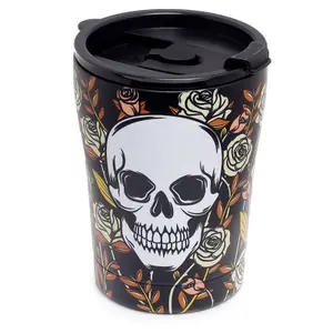 Taza térmica aislante de acero inoxidable Puckator Skulls & Roses image-0