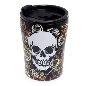 Taza térmica aislante de acero inoxidable Puckator Skulls & Roses image-1