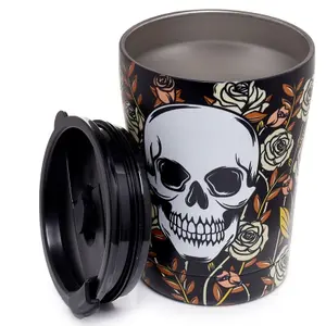 Taza térmica aislante de acero inoxidable Puckator Skulls & Roses image-3