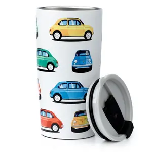 Taza térmica aislante de acero inoxidable Puckator Fiat 500 image-0