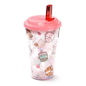 Becher mit Strohhalm Getränke Puckator Pusheen image-0