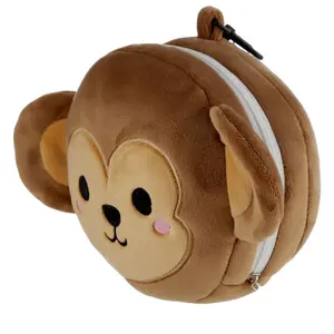 Cojín de viaje 2 en 1 en forma de mono esponjoso con antifaz Puckator image-1