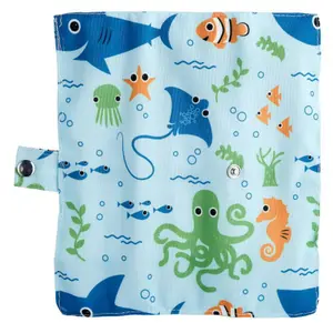 Zestaw 6 bambusowych sztućców i etui do przechowywania, morskie życie Puckator Splosh Sealife image-1