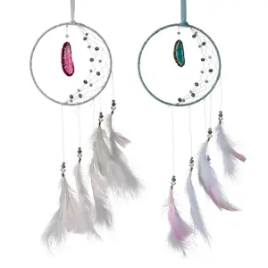 Moon crescent dream catcher with agate beads Puckator image-0