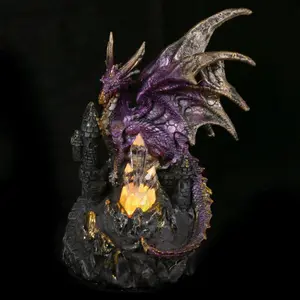 Dragon on stand with LED crystal Puckator Dark Legends image-1