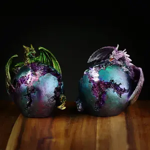LED Figurine Donkere Legendes Draak Ei op Geode Puckator image-0