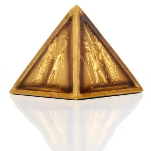 Decorative object golden pyramid hieroglyph Puckator