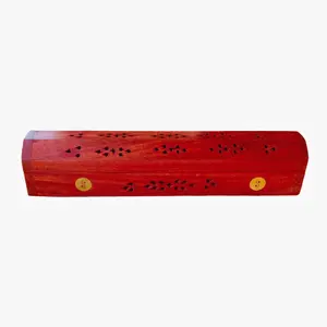 Scatola porta incenso con raccoglitore di cenere in legno di mango yin e yang Puckator image-0