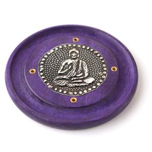 Round ash-catching incense-holder mango wood Puckator image-6