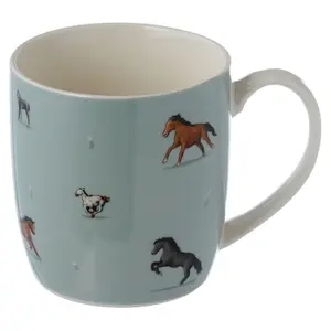 Porzellanbecher mit Infuser und Deckel down on the farm Pferd vom Bauernhof Puckator image-2