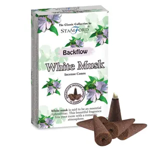 Backflow Incense Cones - white musk 37432 Puckator Stamford