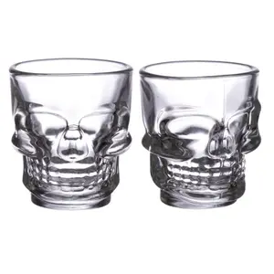 Borrelglas Puckator Skulls & Roses (x2) image-0
