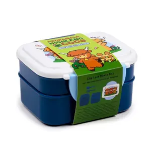 Fiambrera con compartimentos y cubiertos - adoramals highland coo Puckator Bento image-0