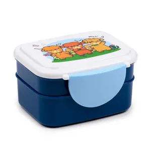 Fiambrera con compartimentos y cubiertos - adoramals highland coo Puckator Bento image-1