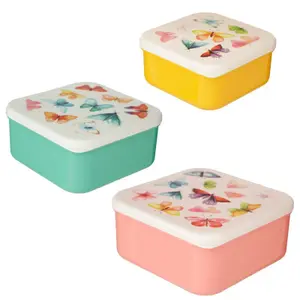 Lot de 3 lunch box Maison des Papillons Puckator Animal Jungle & Zoo image-0