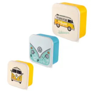 Paquete de 3 almuerzos box Puckator Volkswagen Van Bus Combi VW T1 Surf Adventure image-0