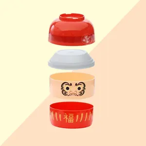 Round compartmentalized lunch box - Japanese daruma Puckator Bento image-2