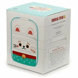 Okrągły lunch box z przegródkami maneki neko - szczęśliwy kot Puckator Bento image-3