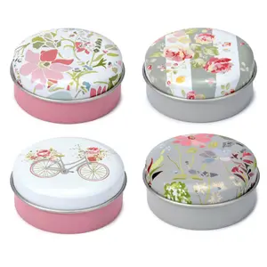 Tin lip balm Julie Dodsworth pink flowers Puckator image-0